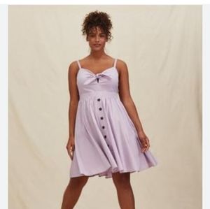 Torrid Mini Poplin Tie-Front Skater Dress